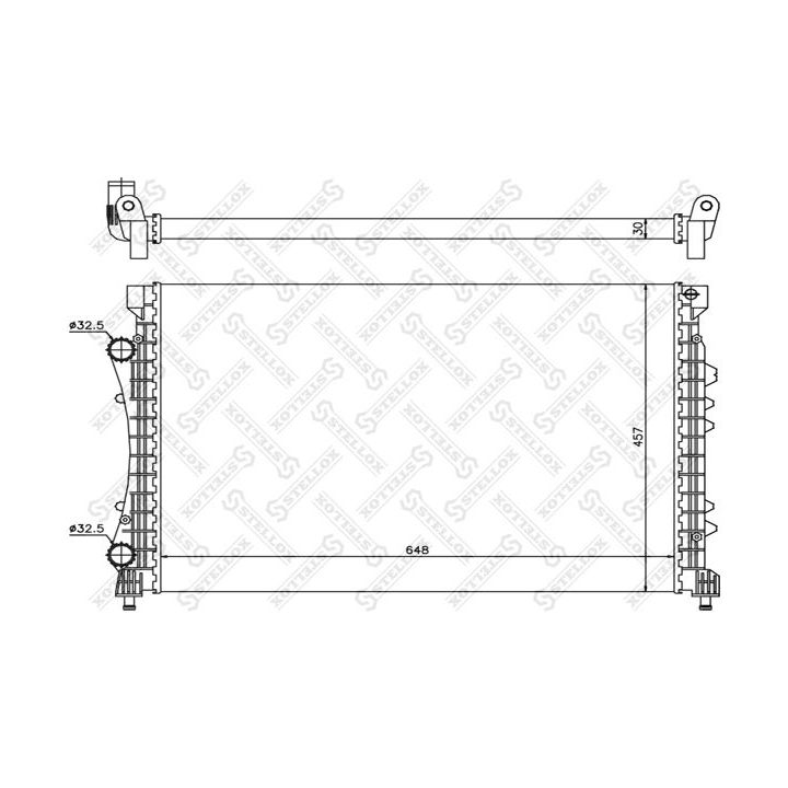 Radiatorius, variklio aušinimas STELLOX 10-26180-SX