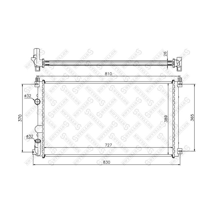 Radiatorius, variklio aušinimas STELLOX 10-26182-SX