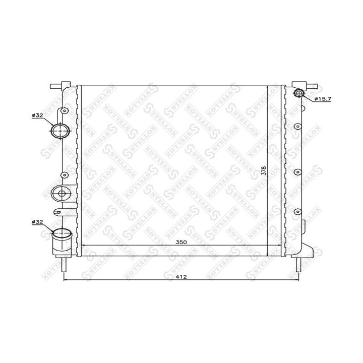 Radiatorius, variklio aušinimas STELLOX 10-26183-SX