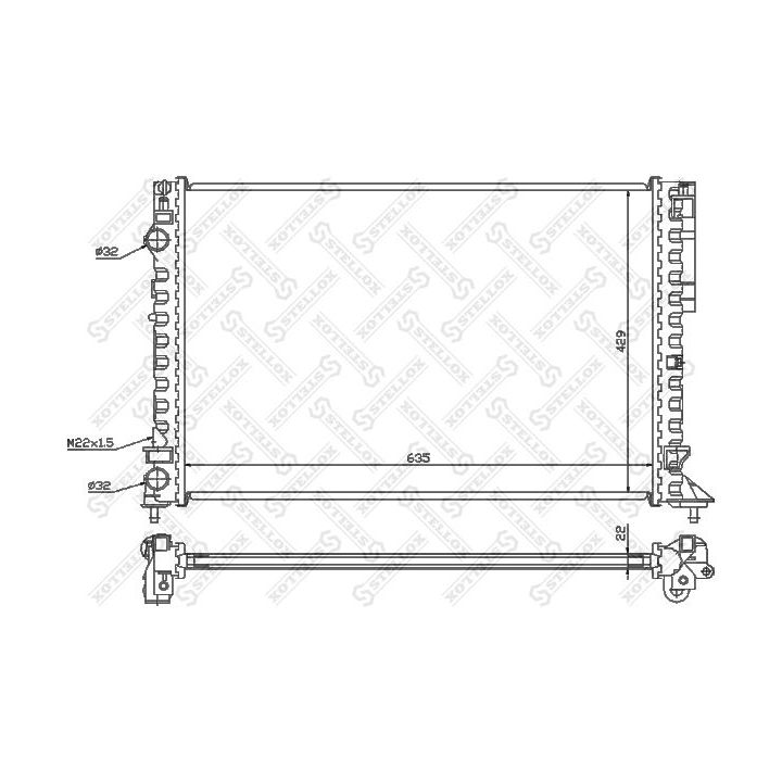 Radiatorius, variklio aušinimas STELLOX 10-26188-SX