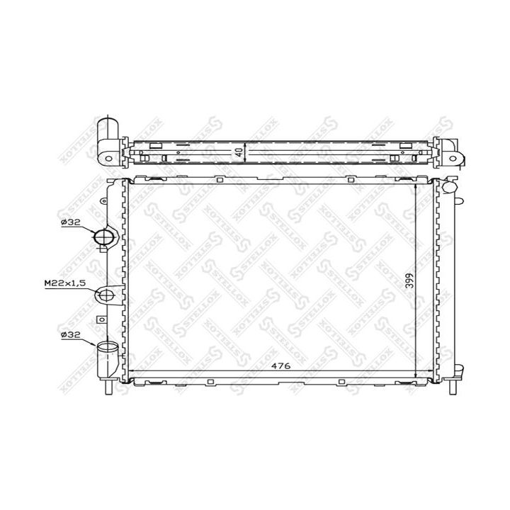 Radiatorius, variklio aušinimas STELLOX 10-26189-SX