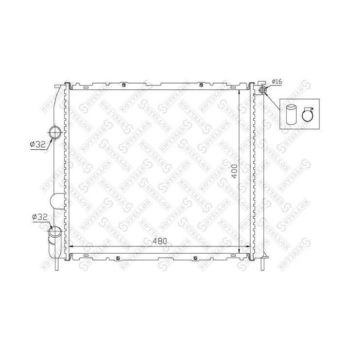 Radiatorius, variklio aušinimas STELLOX 10-26199-SX