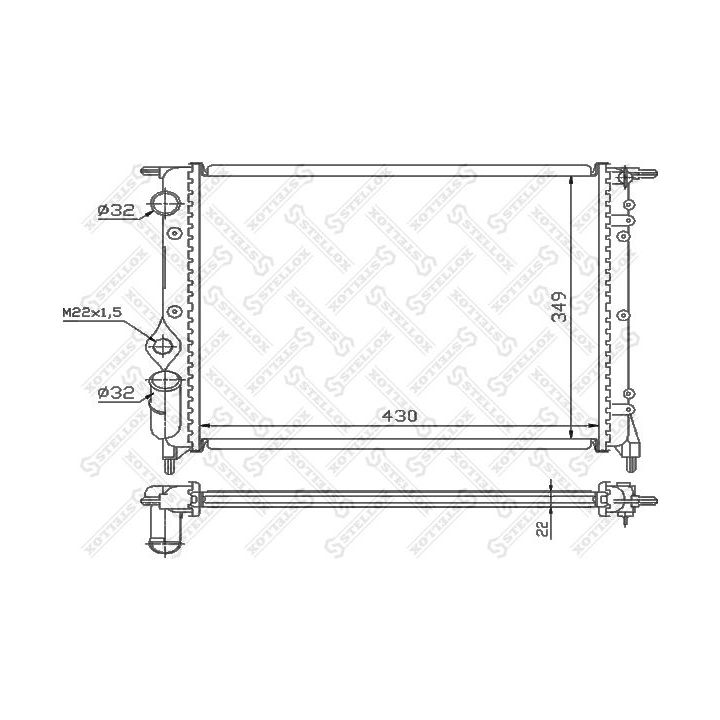 Radiatorius, variklio aušinimas STELLOX 10-26204-SX