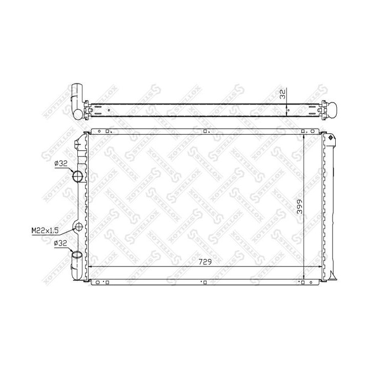 Radiatorius, variklio aušinimas STELLOX 10-26208-SX