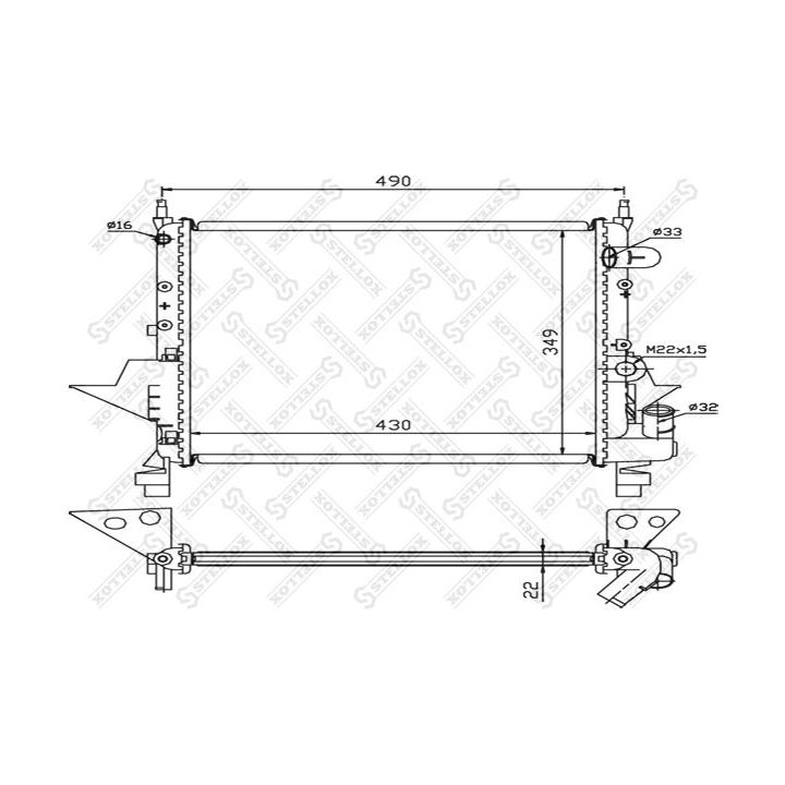 Radiatorius, variklio aušinimas STELLOX 10-26211-SX