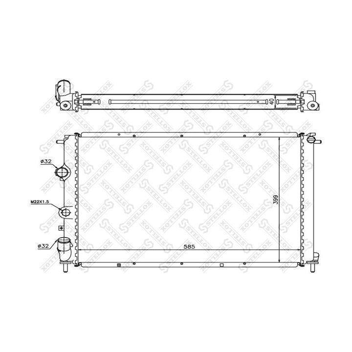 Radiatorius, variklio aušinimas STELLOX 10-26216-SX