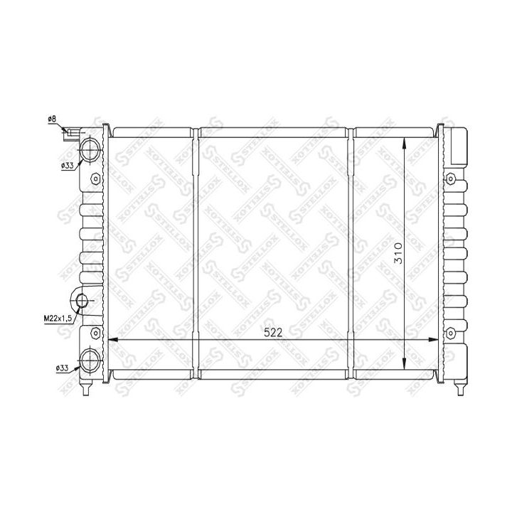Radiatorius, variklio aušinimas STELLOX 10-26220-SX