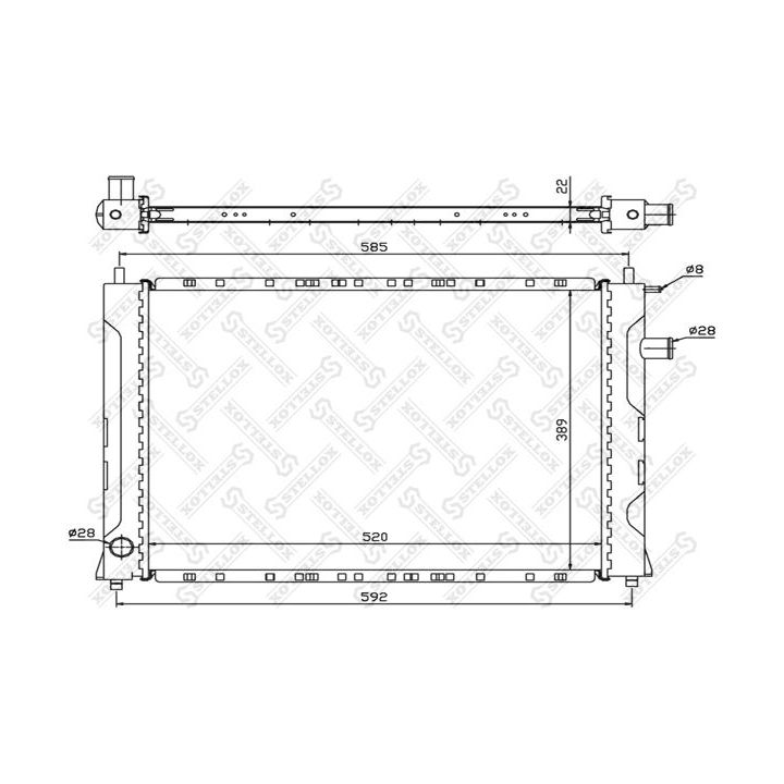 Radiatorius, variklio aušinimas STELLOX 10-26274-SX