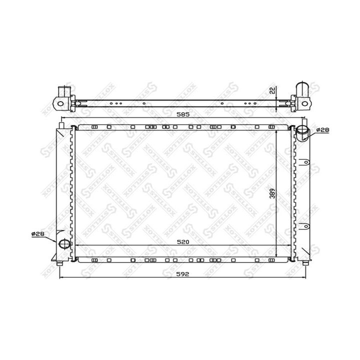 Radiatorius, variklio aušinimas STELLOX 10-26281-SX