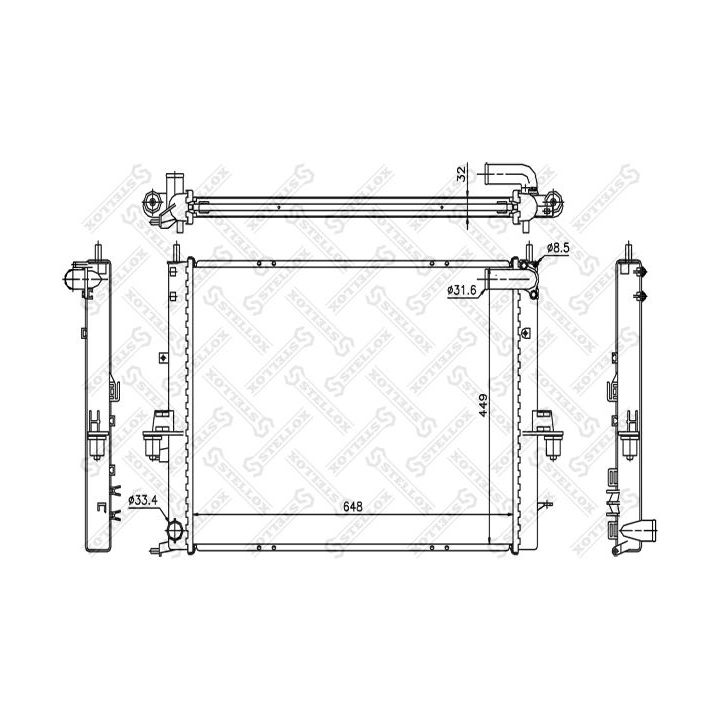 Radiatorius, variklio aušinimas STELLOX 10-26282-SX