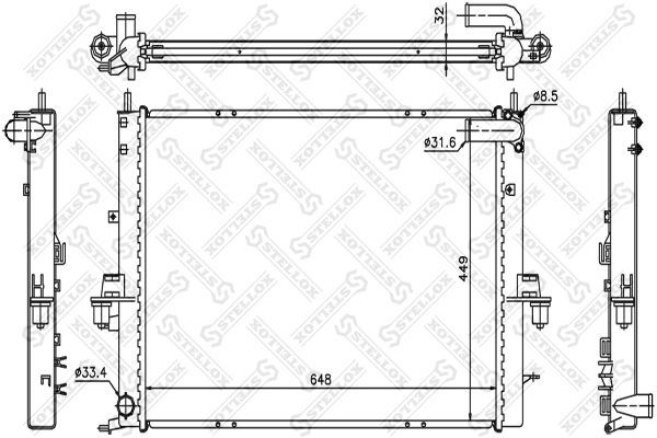 Radiatorius, variklio aušinimas STELLOX 10-26282-SX