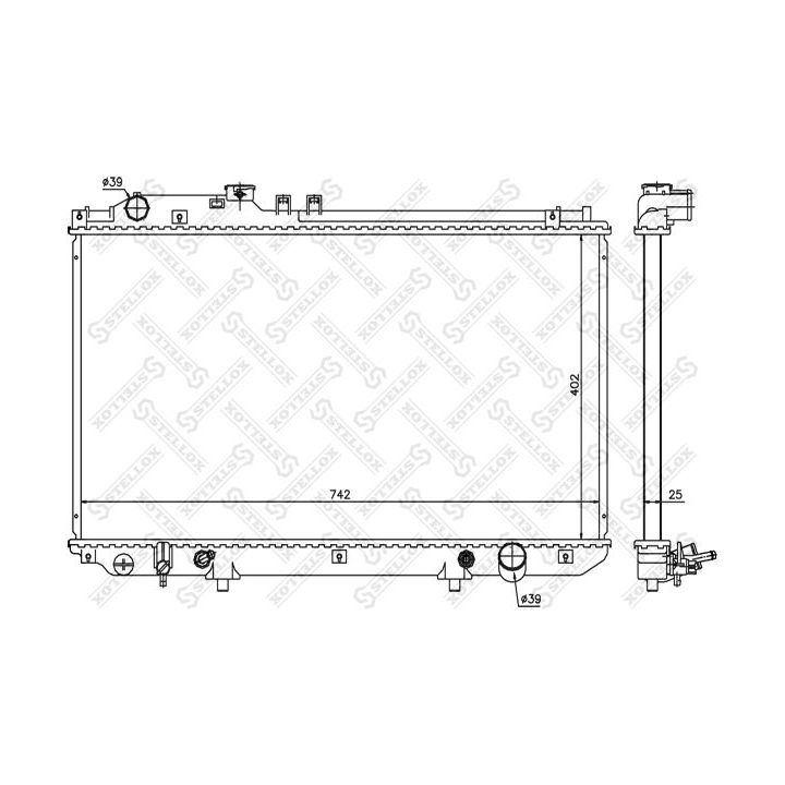 Radiatorius, variklio aušinimas STELLOX 10-26316-SX