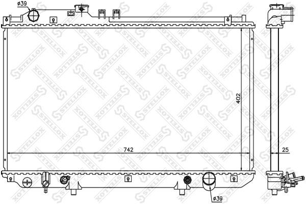 Radiatorius, variklio aušinimas STELLOX 10-26316-SX
