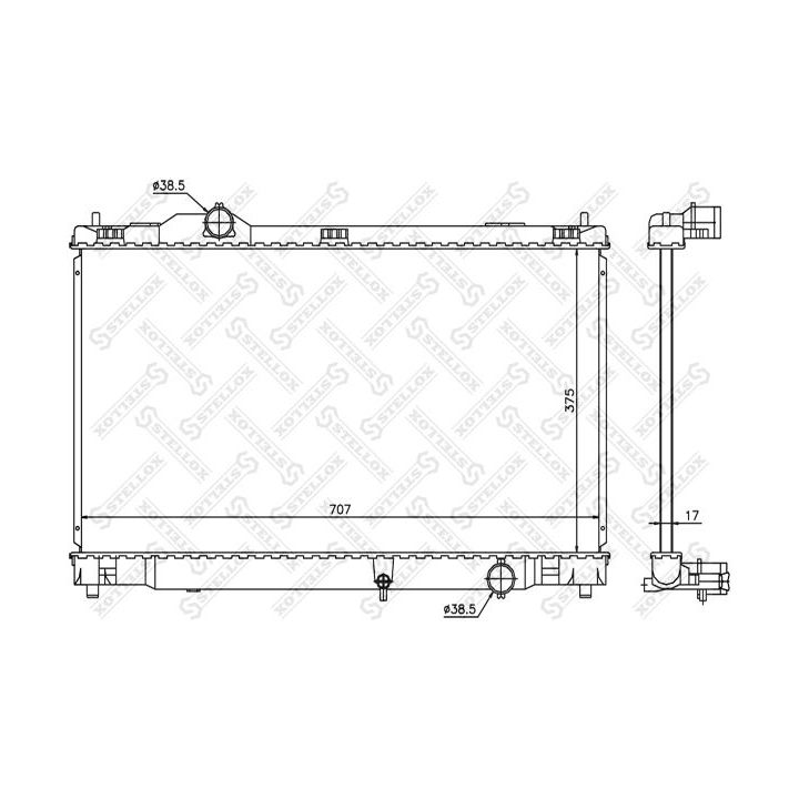 Radiatorius, variklio aušinimas STELLOX 10-26322-SX