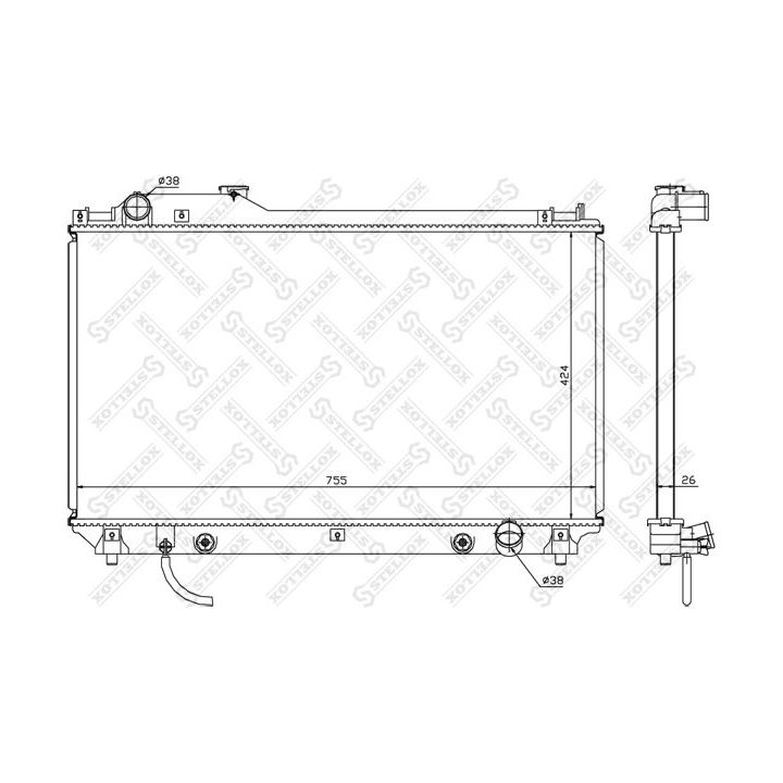 Radiatorius, variklio aušinimas STELLOX 10-26378-SX