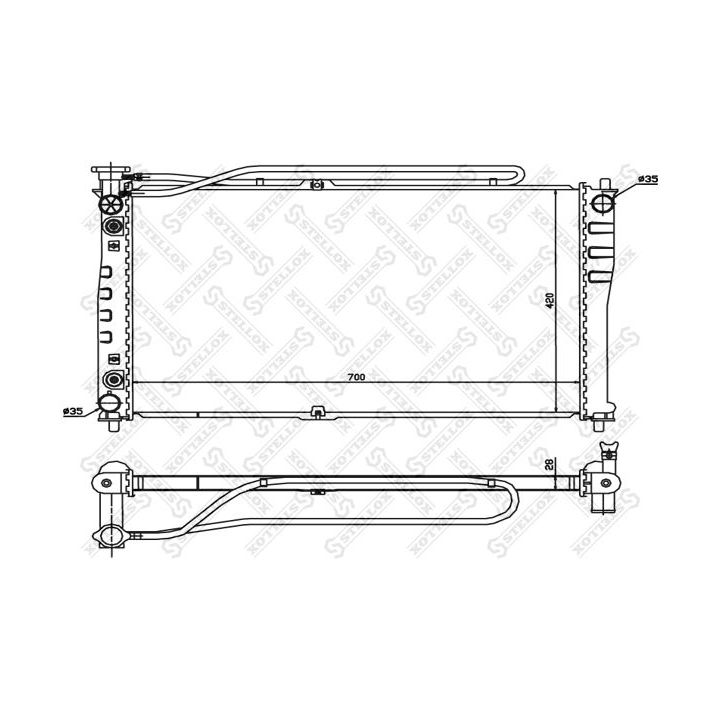Radiatorius, variklio aušinimas STELLOX 10-26489-SX