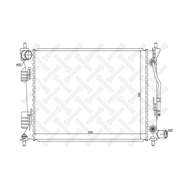 Radiatorius, variklio aušinimas STELLOX 10-26518-SX