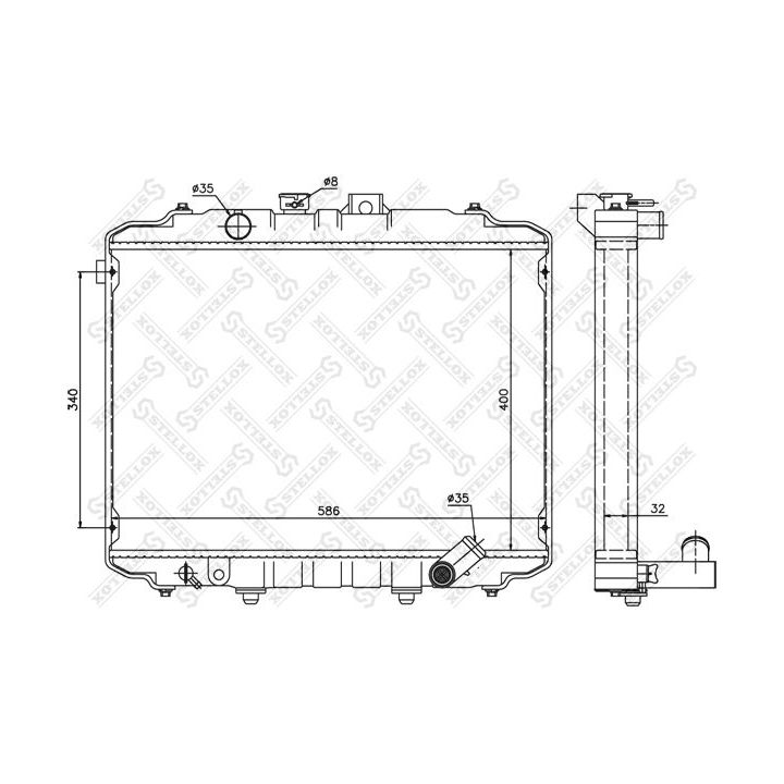 Radiatorius, variklio aušinimas STELLOX 10-26600-SX