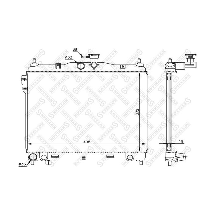 Radiatorius, variklio aušinimas STELLOX 10-26603-SX