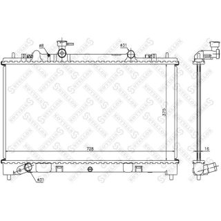 Radiatorius, variklio aušinimas STELLOX 10-26704-SX