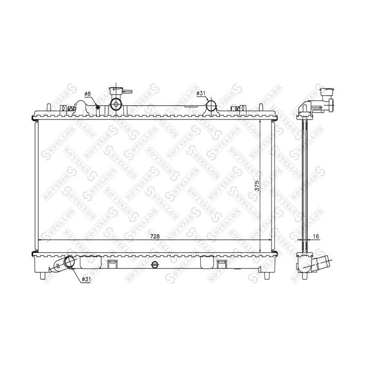 Radiatorius, variklio aušinimas STELLOX 10-26704-SX