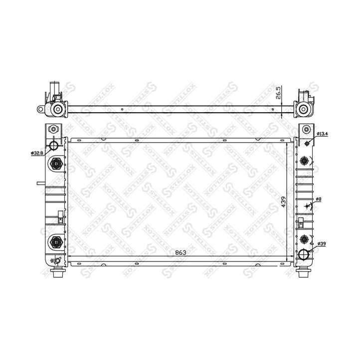Radiatorius, variklio aušinimas STELLOX 10-26736-SX