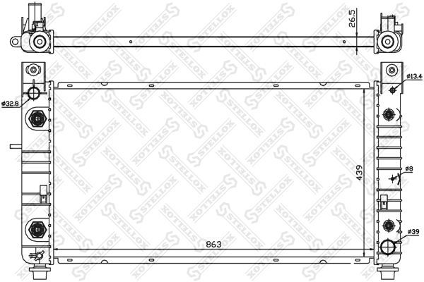 Radiatorius, variklio aušinimas STELLOX 10-26736-SX