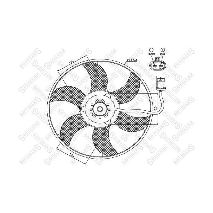 Ventiliatorius, radiatoriaus STELLOX 29-99308-SX