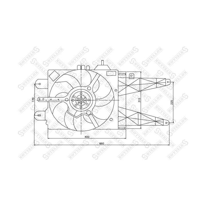 Ventiliatorius, radiatoriaus STELLOX 29-99311-SX