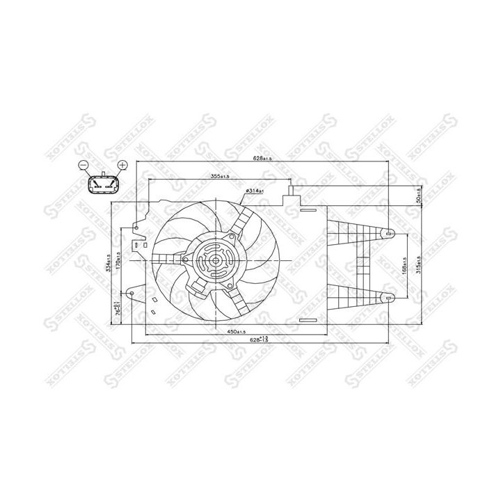 Ventiliatorius, radiatoriaus STELLOX 29-99354-SX