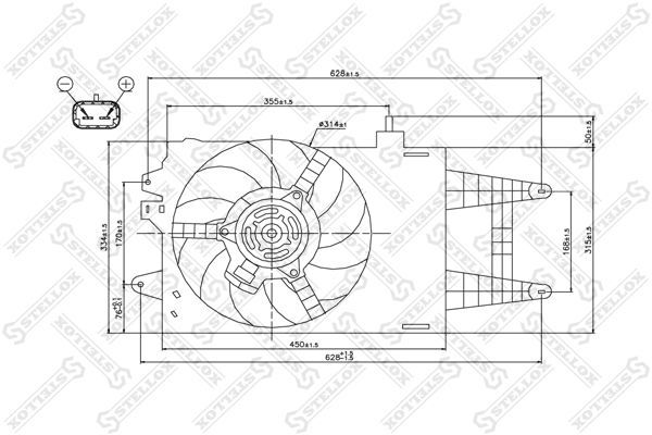 Ventiliatorius, radiatoriaus STELLOX 29-99354-SX