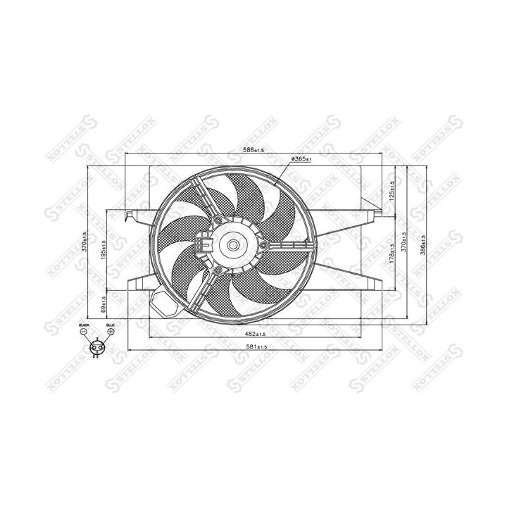 Ventiliatorius, radiatoriaus STELLOX 29-99403-SX