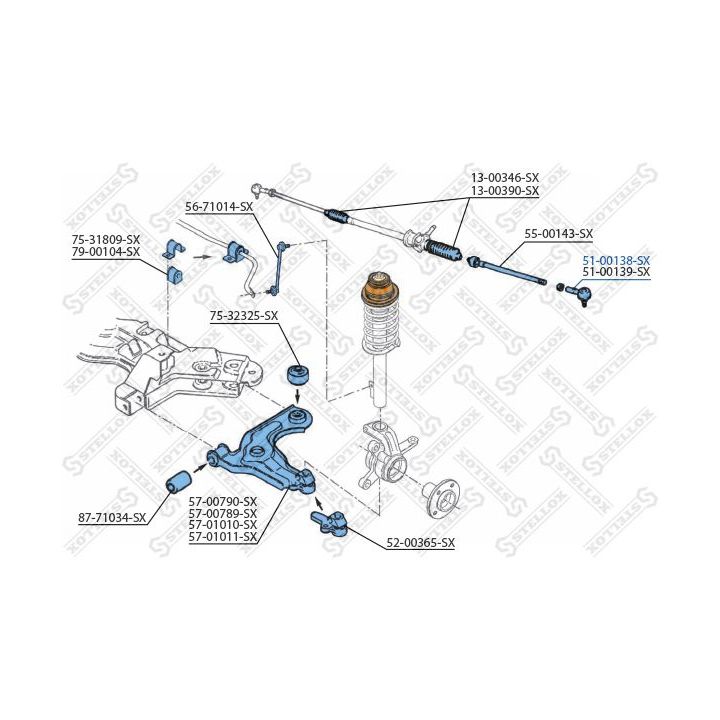 Skersinės vairo trauklės galas STELLOX 51-00138-SX