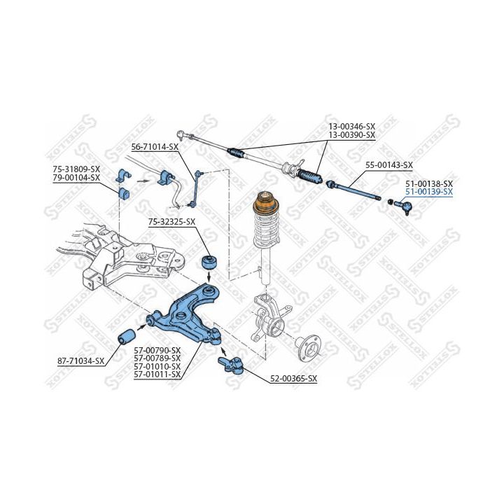 Skersinės vairo trauklės galas STELLOX 51-00139-SX