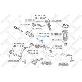 Skersinės vairo trauklės galas STELLOX 51-00249-SX
