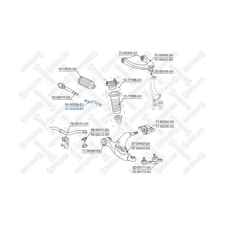 Skersinės vairo trauklės galas STELLOX 51-00329-SX