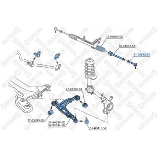 Skersinės vairo trauklės galas STELLOX 51-00642-SX