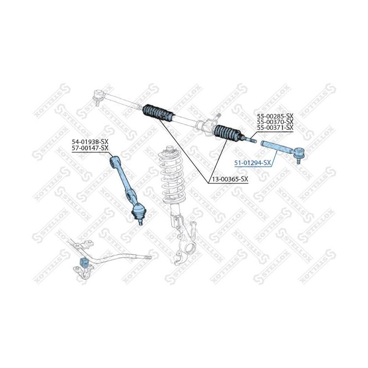 Skersinės vairo trauklės galas STELLOX 51-01294-SX