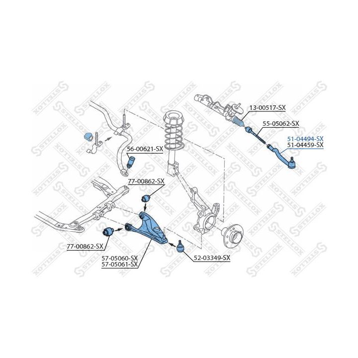 Skersinės vairo trauklės galas STELLOX 51-04494-SX