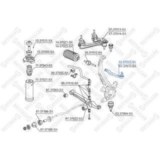 Skersinės vairo trauklės galas STELLOX 51-37012-SX