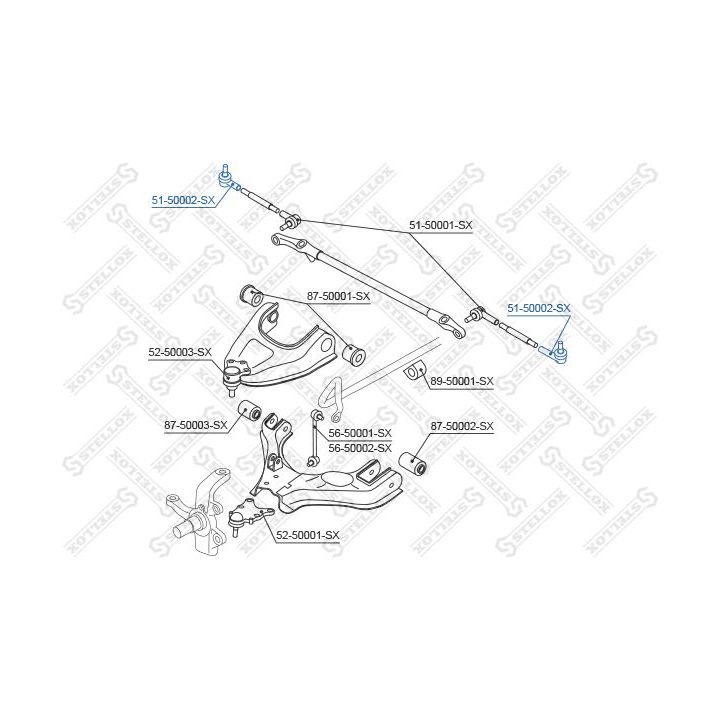 Skersinės vairo trauklės galas STELLOX 51-50002-SX