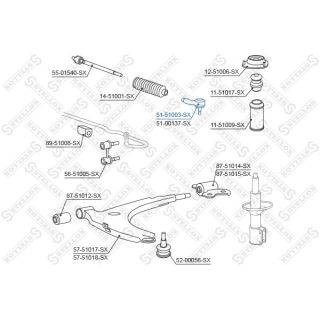 Skersinės vairo trauklės galas STELLOX 51-51003-SX