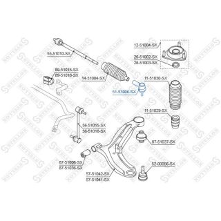 Skersinės vairo trauklės galas STELLOX 51-51006-SX