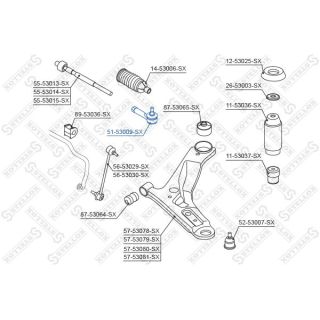 Skersinės vairo trauklės galas STELLOX 51-53009-SX