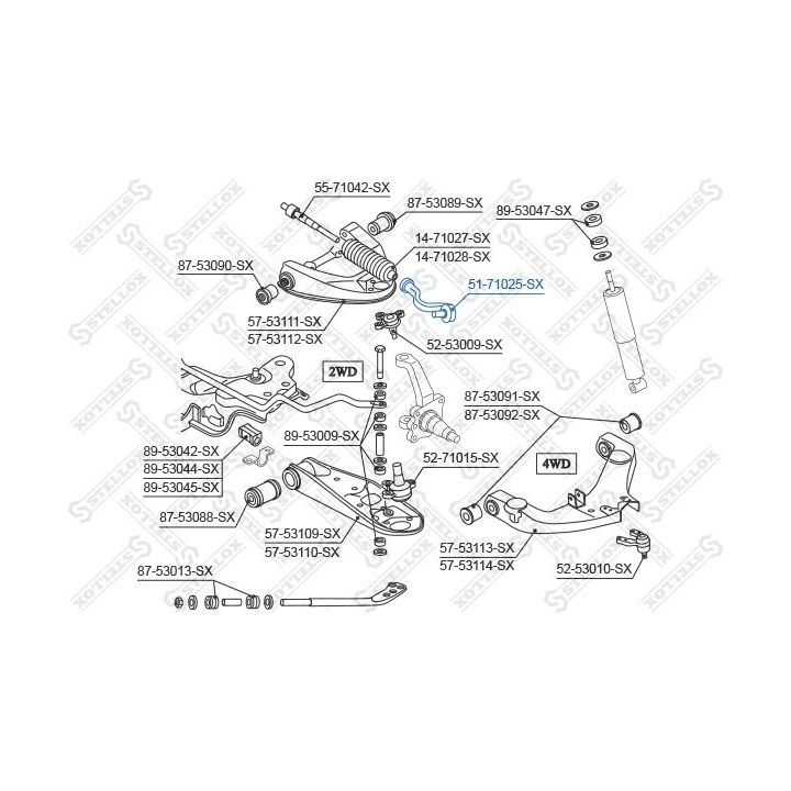 Skersinės vairo trauklės galas STELLOX 51-71025-SX