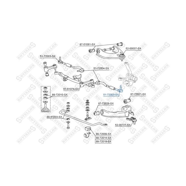 Skersinės vairo trauklės galas STELLOX 51-72003-SX