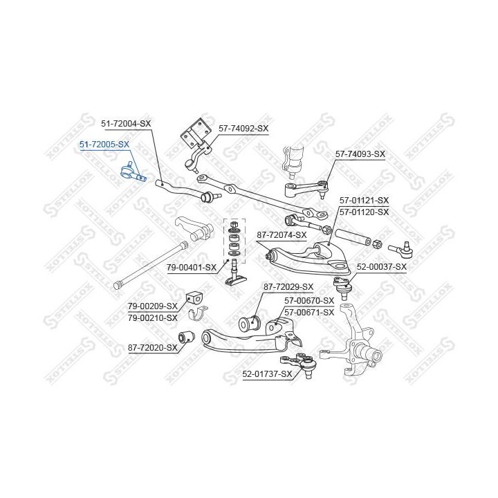 Skersinės vairo trauklės galas STELLOX 51-72005-SX