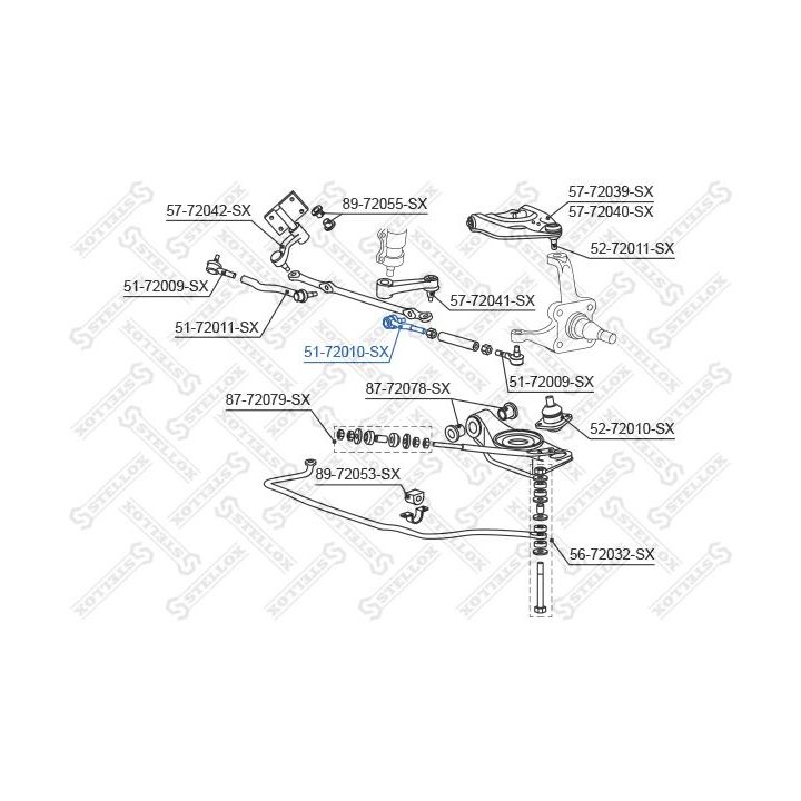 Skersinės vairo trauklės galas STELLOX 51-72010-SX
