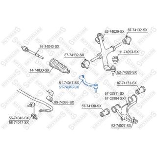 Skersinės vairo trauklės galas STELLOX 51-74046-SX