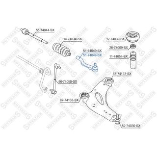 Skersinės vairo trauklės galas STELLOX 51-74048-SX